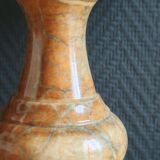 Vintage Table Lamp in Sculpted Alabaster – Base in Natural Stone