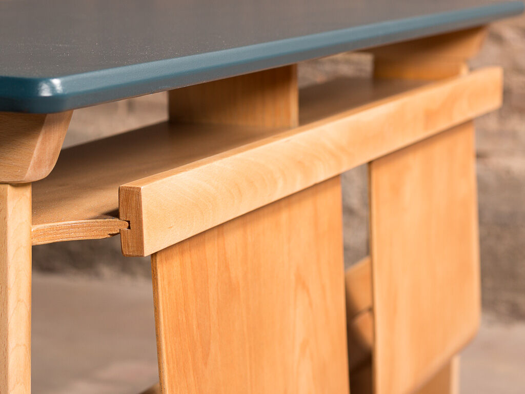 Casala double office in solid beech renovated and restyled, circa 1960