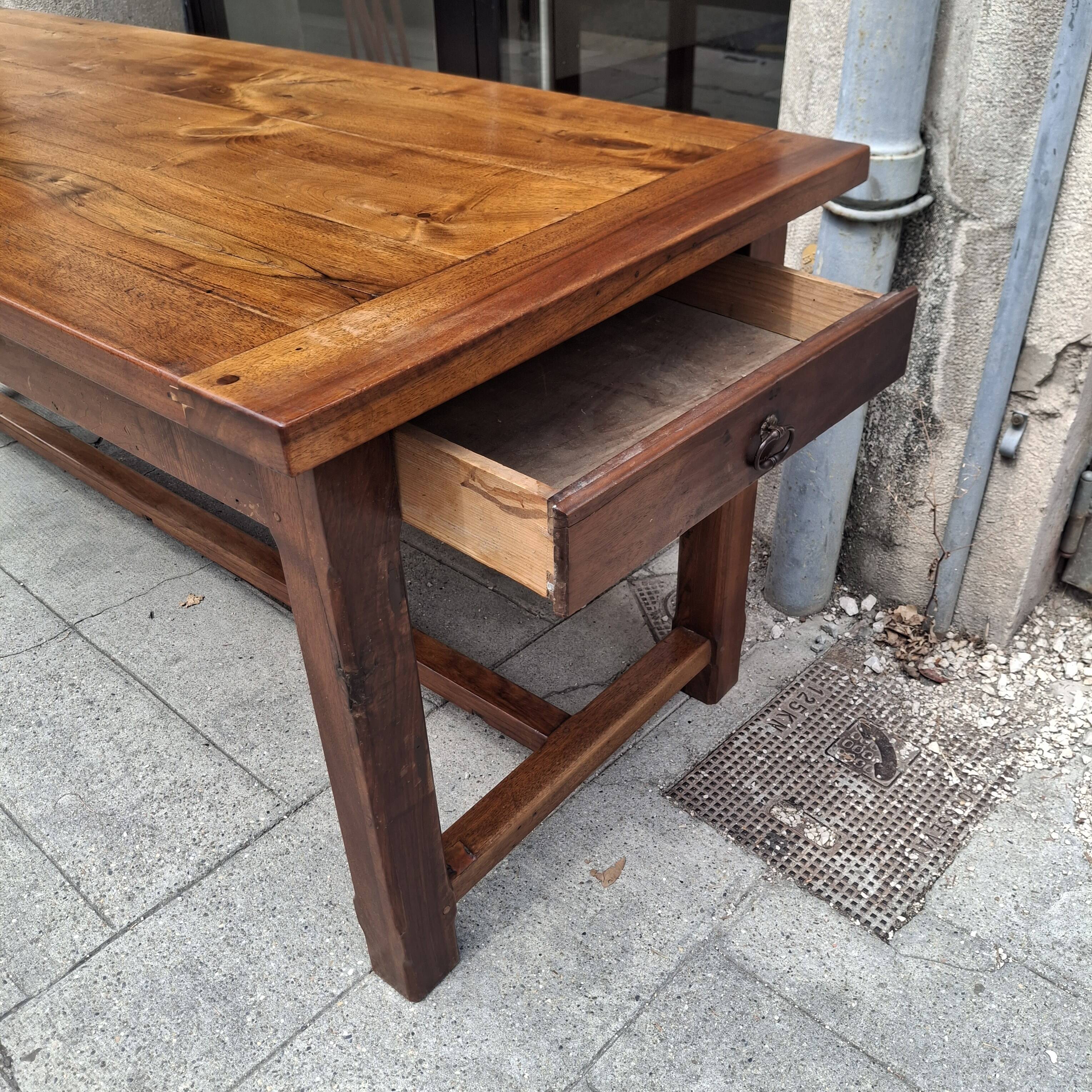 Large farmhouse table in walnut.