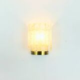 Mid-Century Ice Glass Wall Light from Doria Leuchten, Germany, 1960s