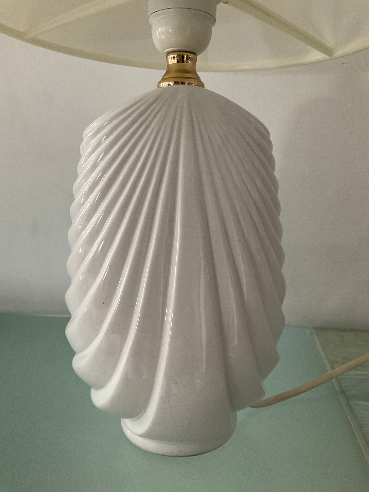 Lampe vintage années 70 en céramique émaillée 
