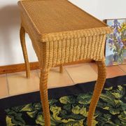 Rattan console desk with curved legs, 1970s