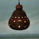 Suspended Japandi lamp in ceramic from the 60s/70s, vintage boho lamp.