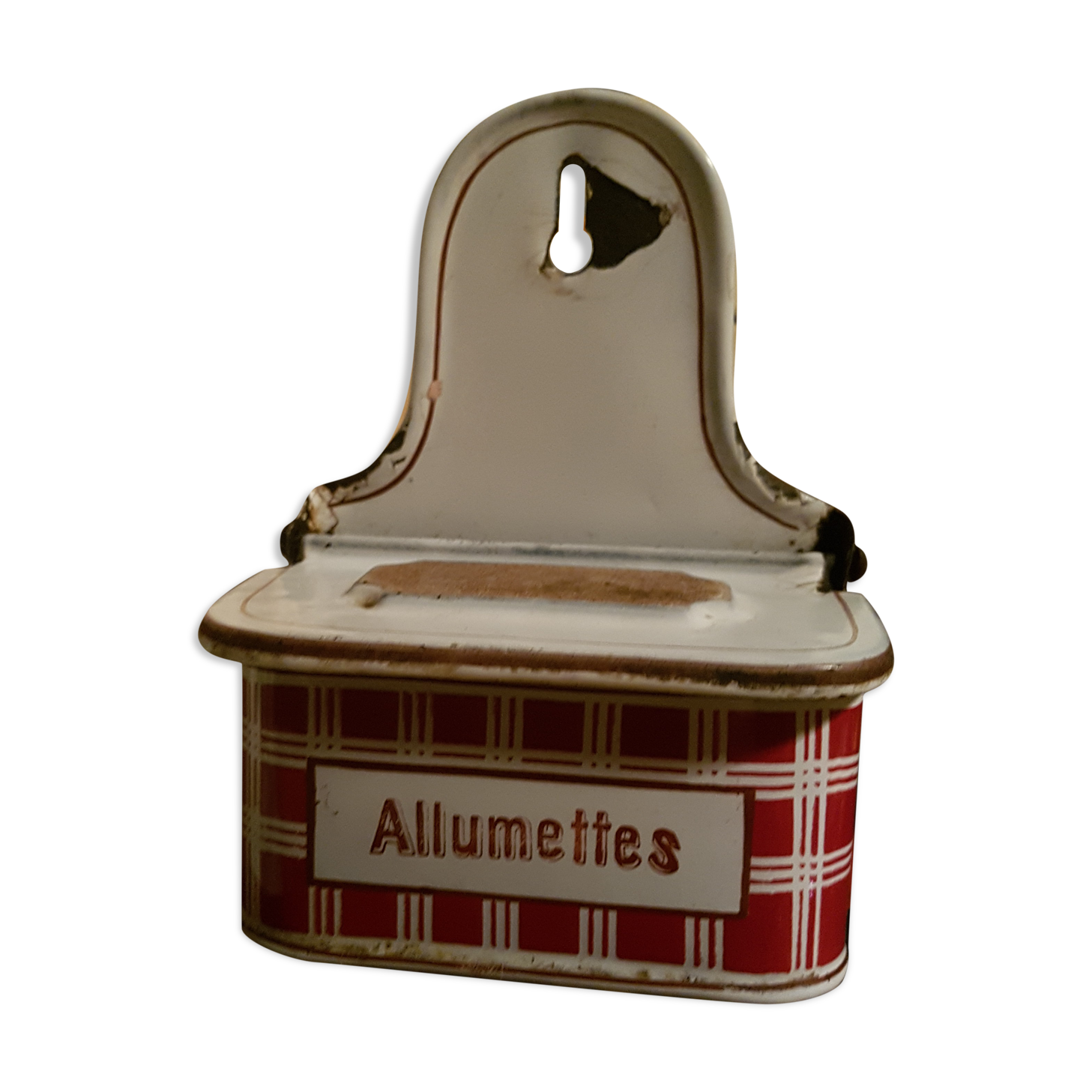 Enamelled sheet metal matchbox