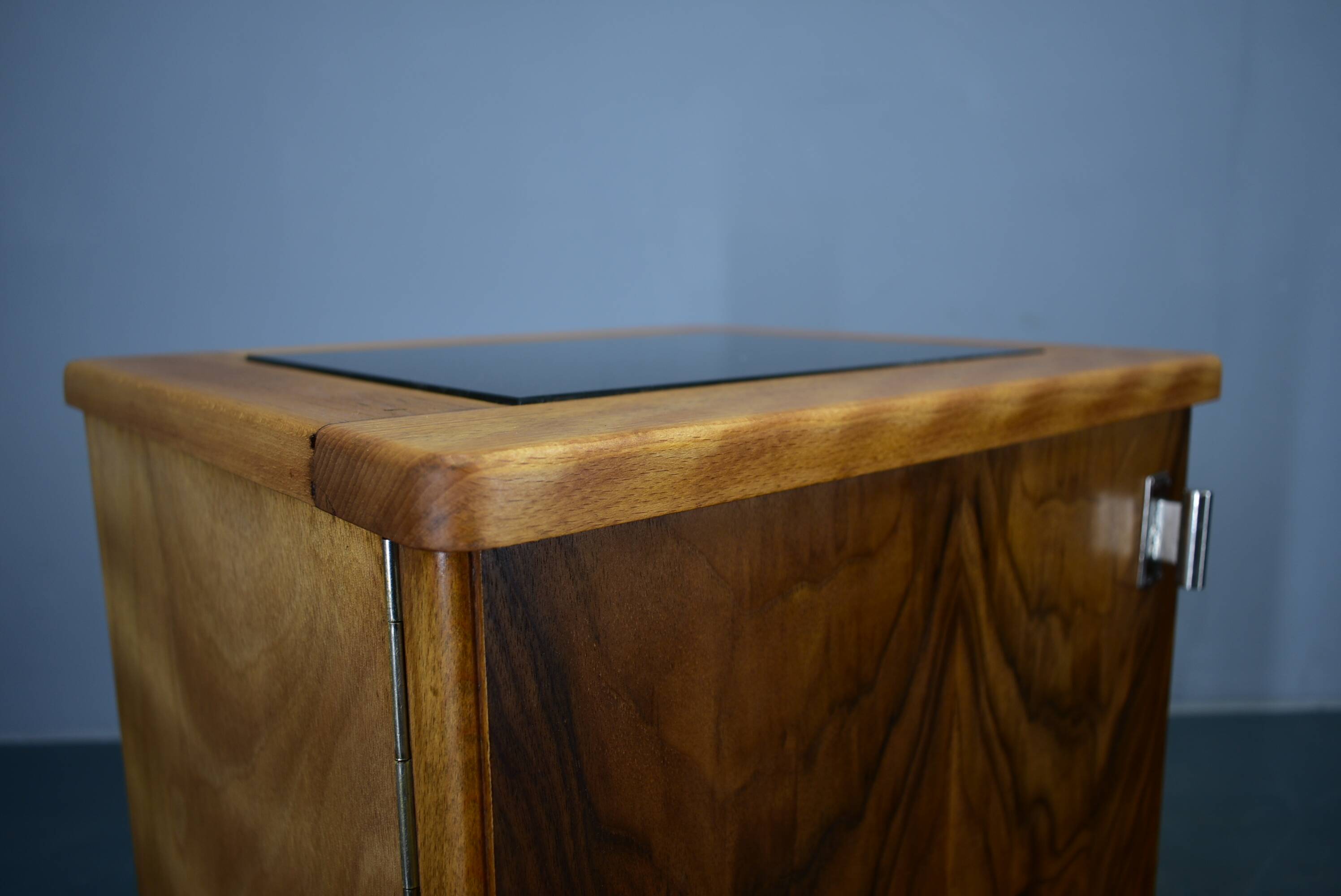 1935s pair of rare Art Deco bedside tables, Czechoslovakia