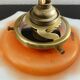 Suspension verre soufflé opaline verre de lait années 1920 orange