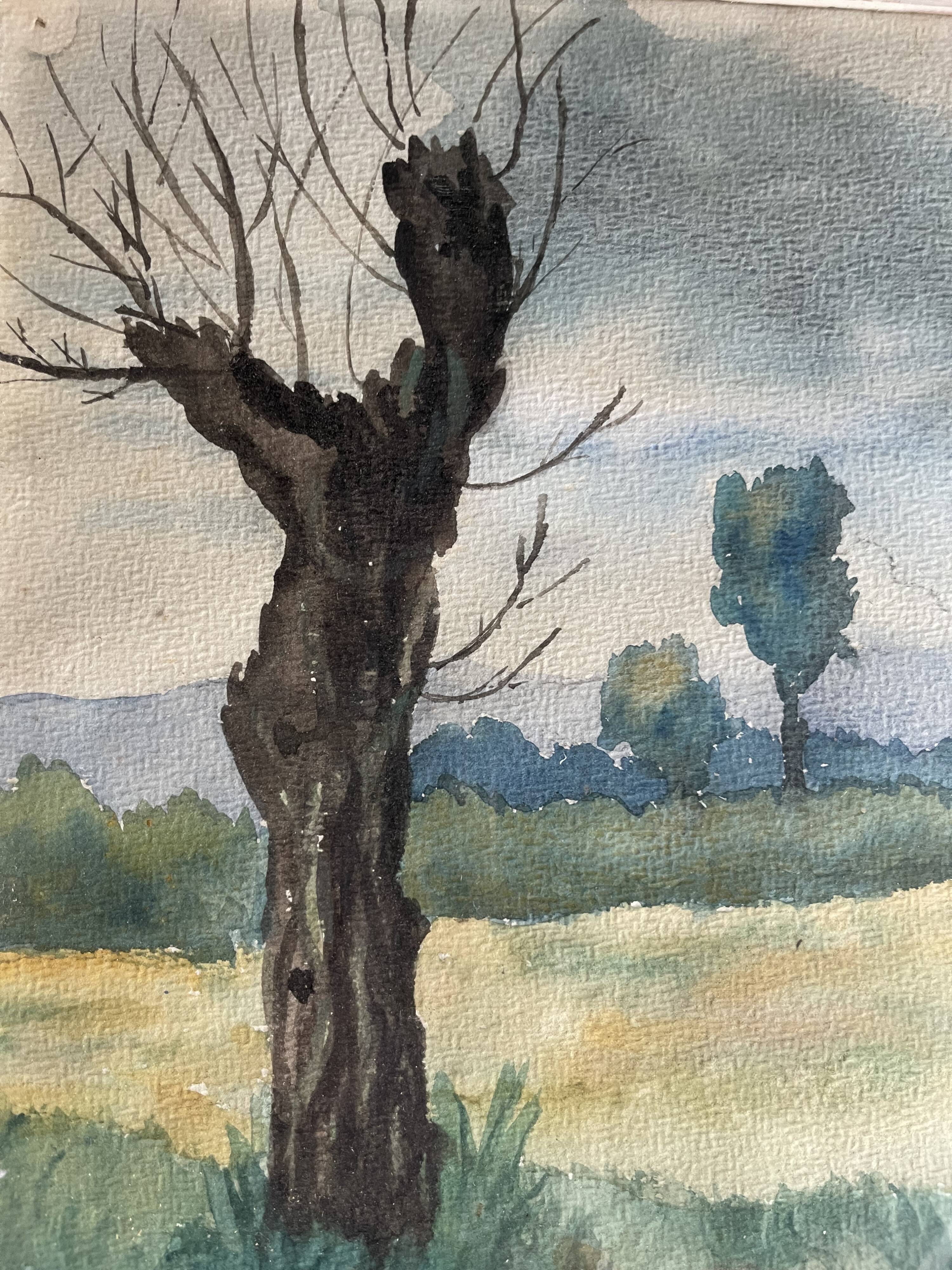 Peinture aquarelle originale, signée Paul Maurice