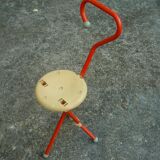 Ulisse cane stool/folding chair, red, Ivan Loss design, vintage Italian 1980s