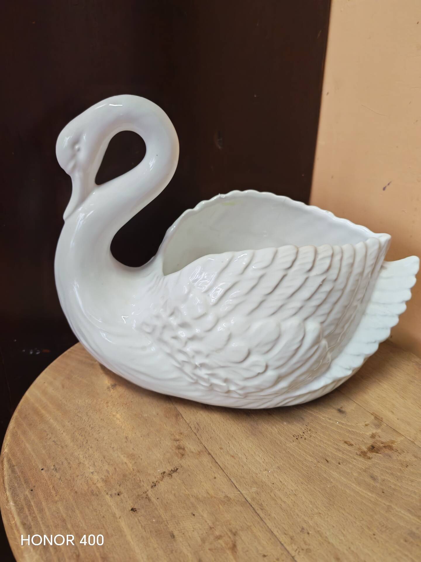 Vintage Italian ceramic swan planter pot