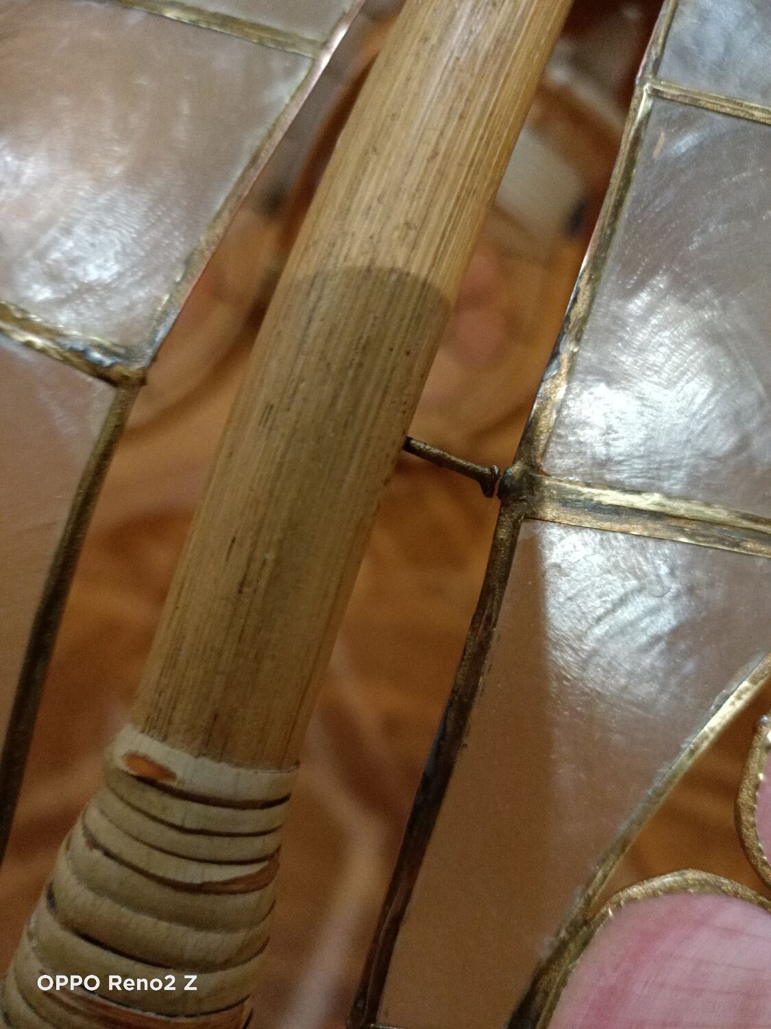 Suspension nacre et bambou