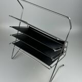 1960s 1970s Newspaper Holder in Metal & Plastic Space Age Design