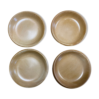 4 hollow plates in Brenne stoneware