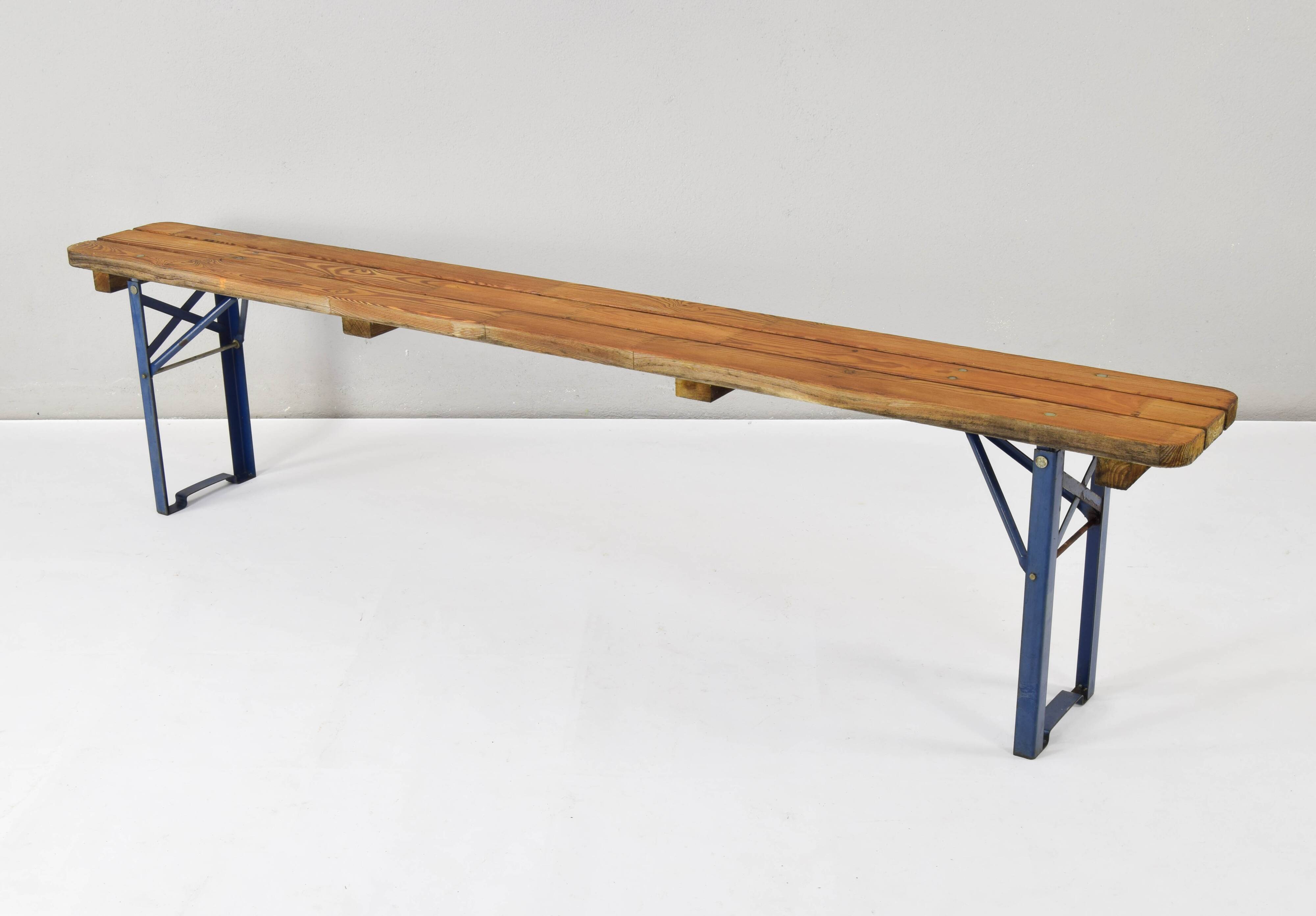 German Folding Garden or Picnic Vintage Table and Benches 70s