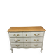 Louis XV chest of drawers in white and raw wood