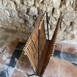 Modernist rattan magazine holder audoux minnet style