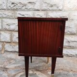 Vintage bedside table veneer wood varnish