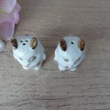 Old vintage hand painted ceramic owl salt and pepper shakers