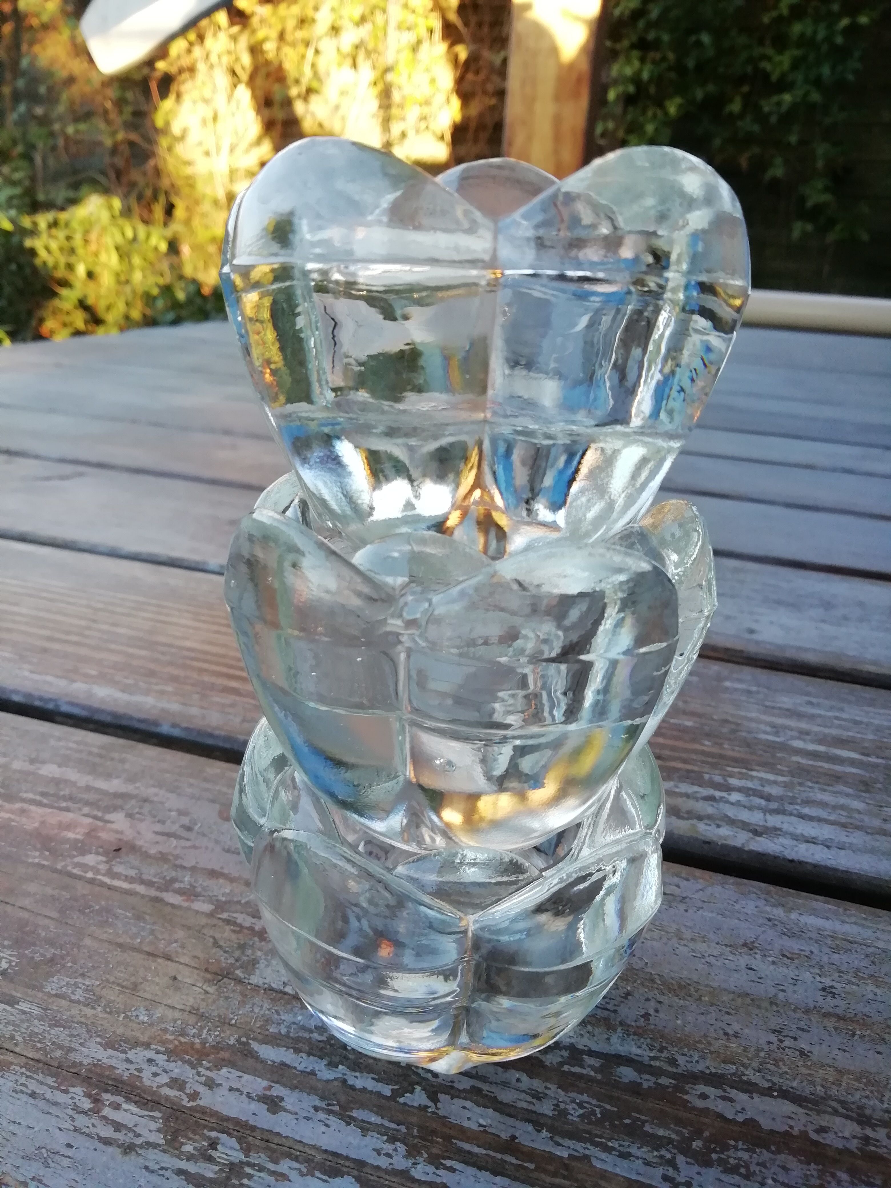 Moulded glass candlesticks