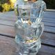 Moulded glass candlesticks