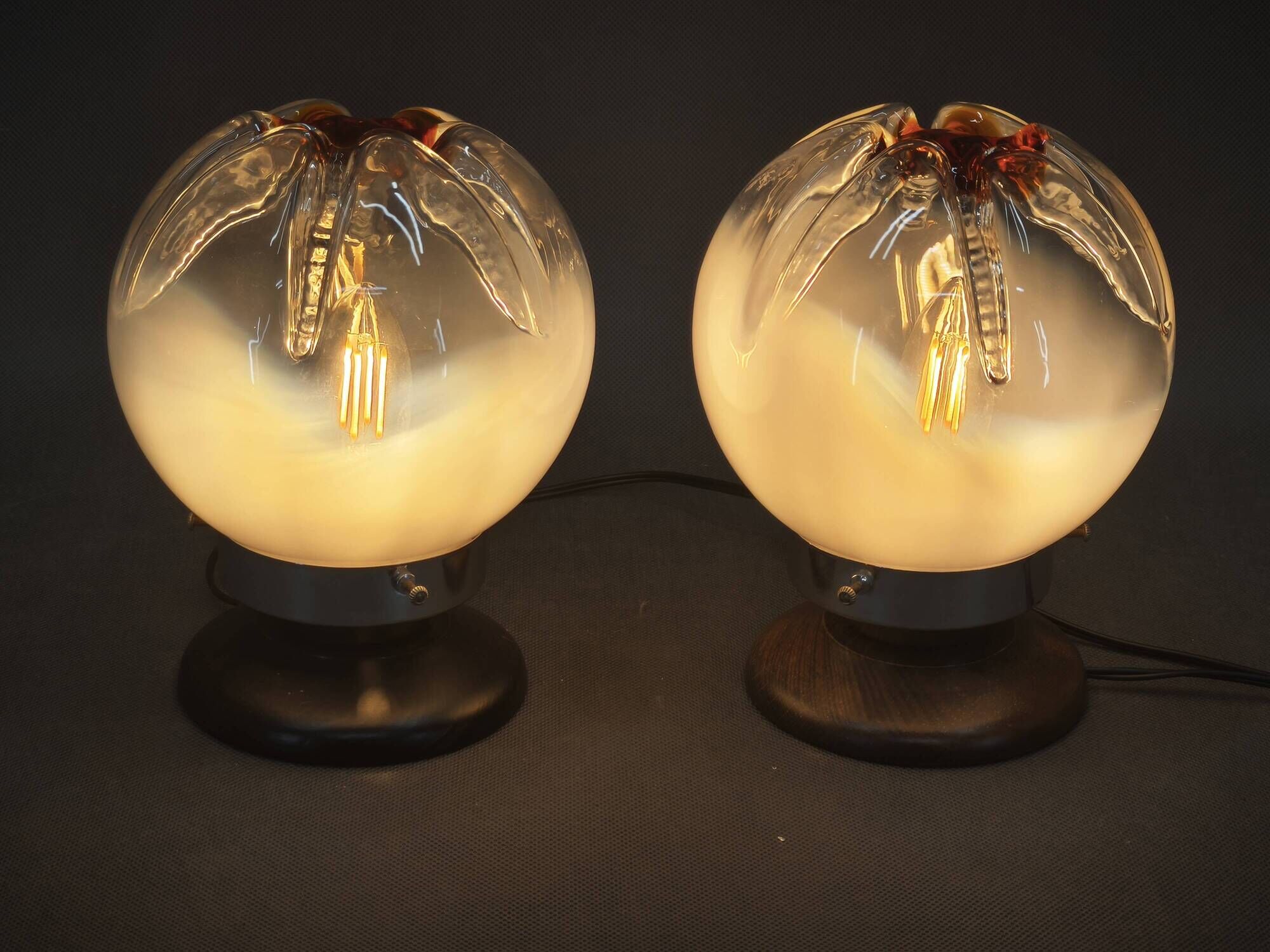 Pair of Murano Glass Table Lamps, Italy, 1950s