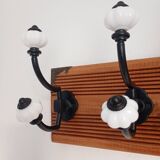 Vintage-style wall coat rack – 4 double hooks – 40 cm