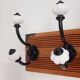 Vintage-style wall coat rack – 4 double hooks – 40 cm