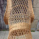 Rattan high back armchair, vintage, 60s