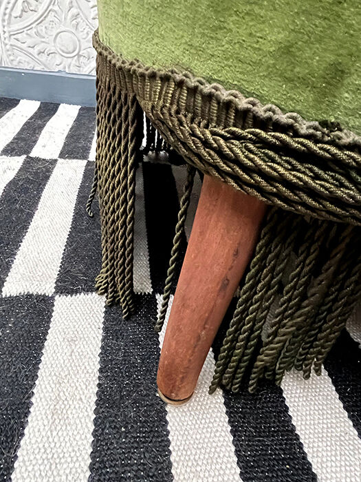 Olive green toad armchair