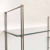 Metal and glass wall shelf