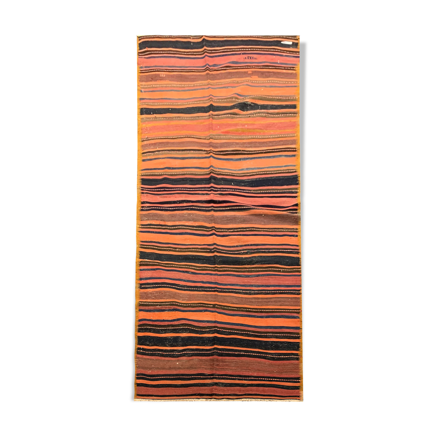 Vintage persian kilim rug- handmade oriental flat-weave rug- 125x363cm