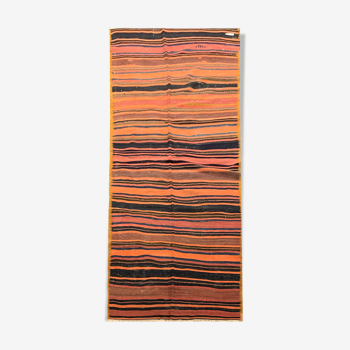 Vintage persian kilim rug- handmade oriental flat-weave rug- 125x363cm