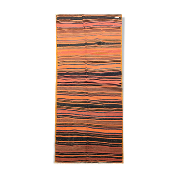 Vintage persian kilim rug- handmade oriental flat-weave rug- 125x363cm