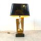 Lampe de table en laiton en forme de feuille des années 1970.
