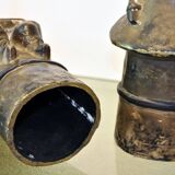 Pair of Mexican Pre-Columbian Style Bronze Candlesticks, 20th Century