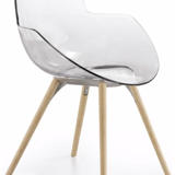 Suite de 6 chaises, pieds bois cookie, design Studio Zetass, Infiniti