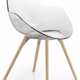 Suite of 6 chairs, wooden cookie legs, design Studio Zetass, Infiniti
