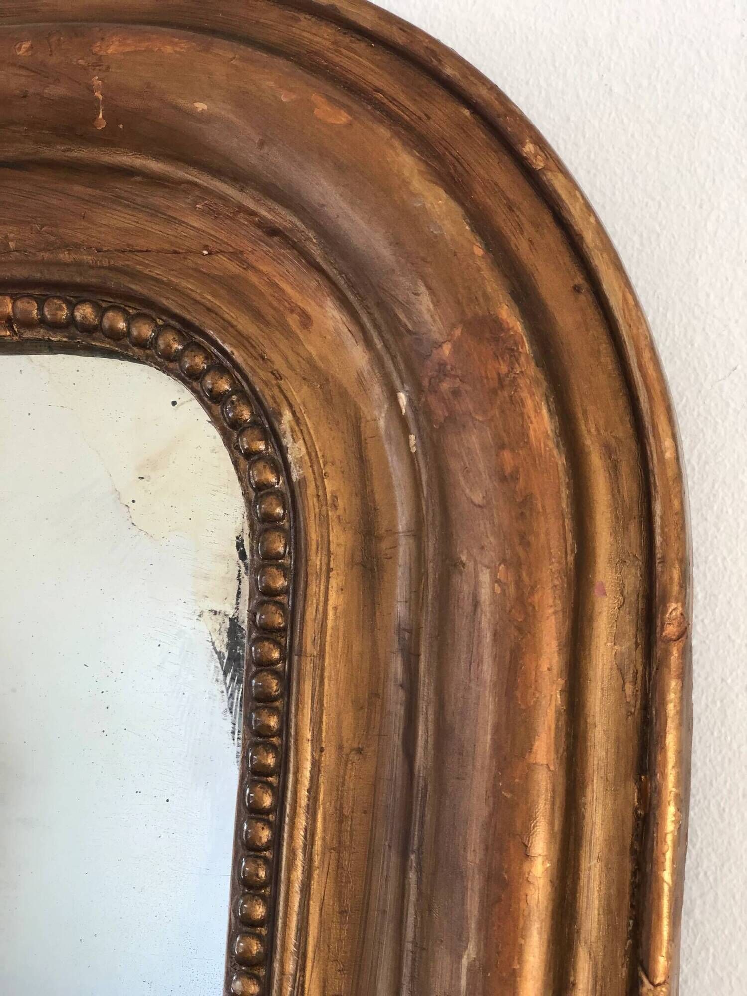 Large antique French Louis Philippe giltwood mirror – late 19th century