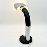 Targetti chrome and black lamp, 1970s. italy