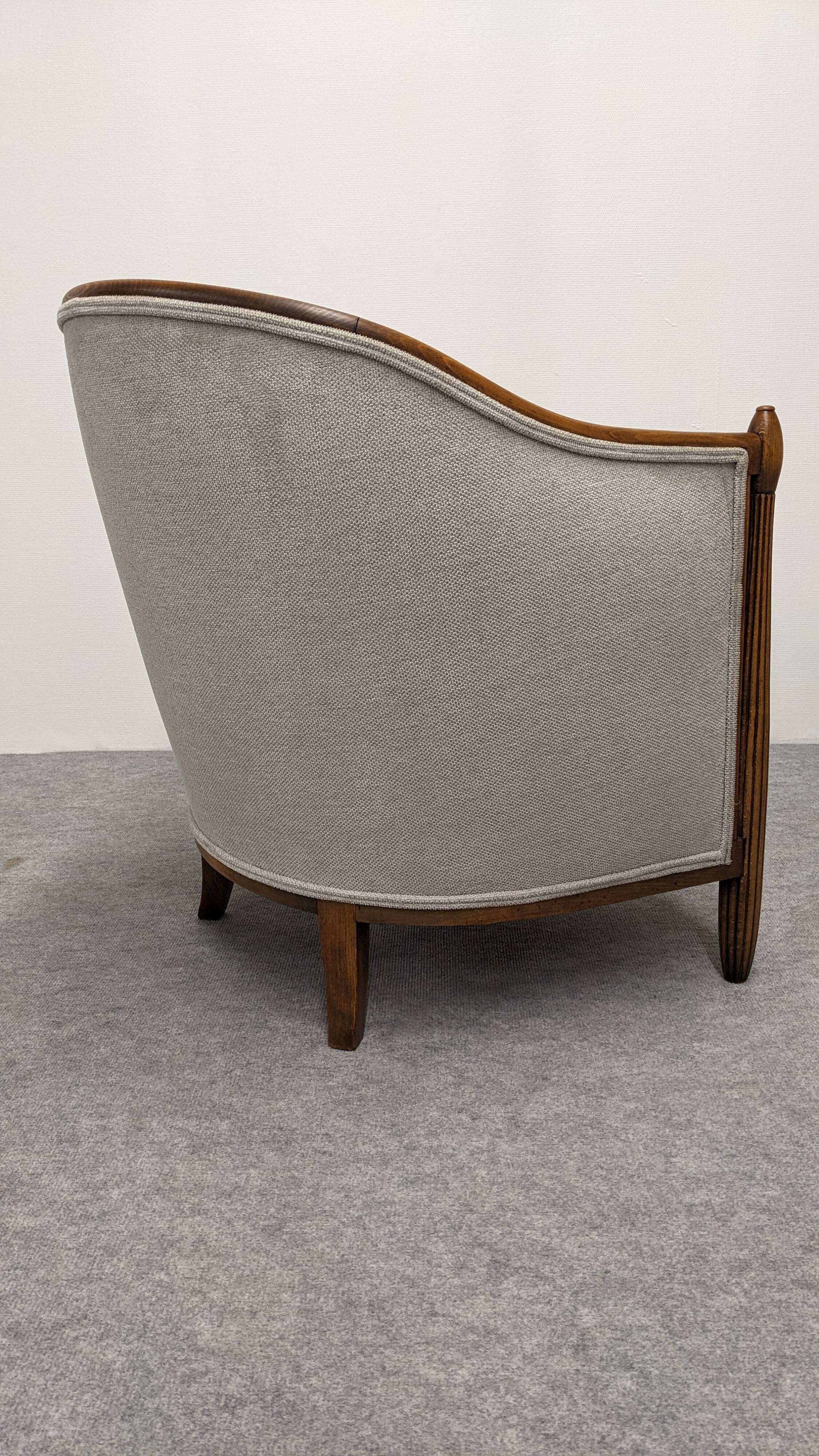 Pair of Art Deco gondola armchairs, France circa 1920