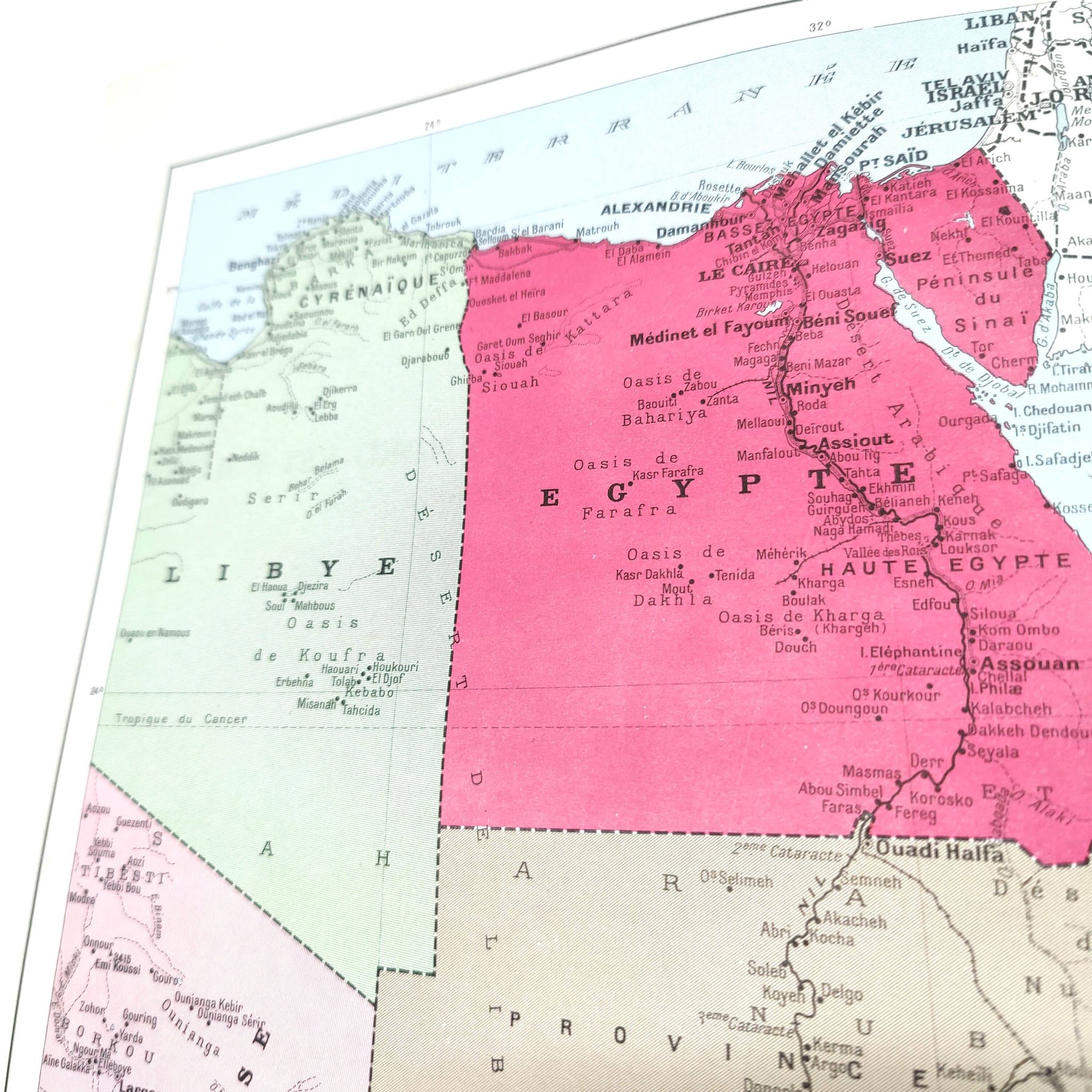 Old map North-East Africa Egypt Libya Sudan 1950
