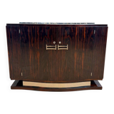 Art Deco Sideboard in Macassar, Marble & Chrome, France, 1930