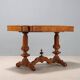 Small antique Umbertino table in walnut, Italy, 19th century.