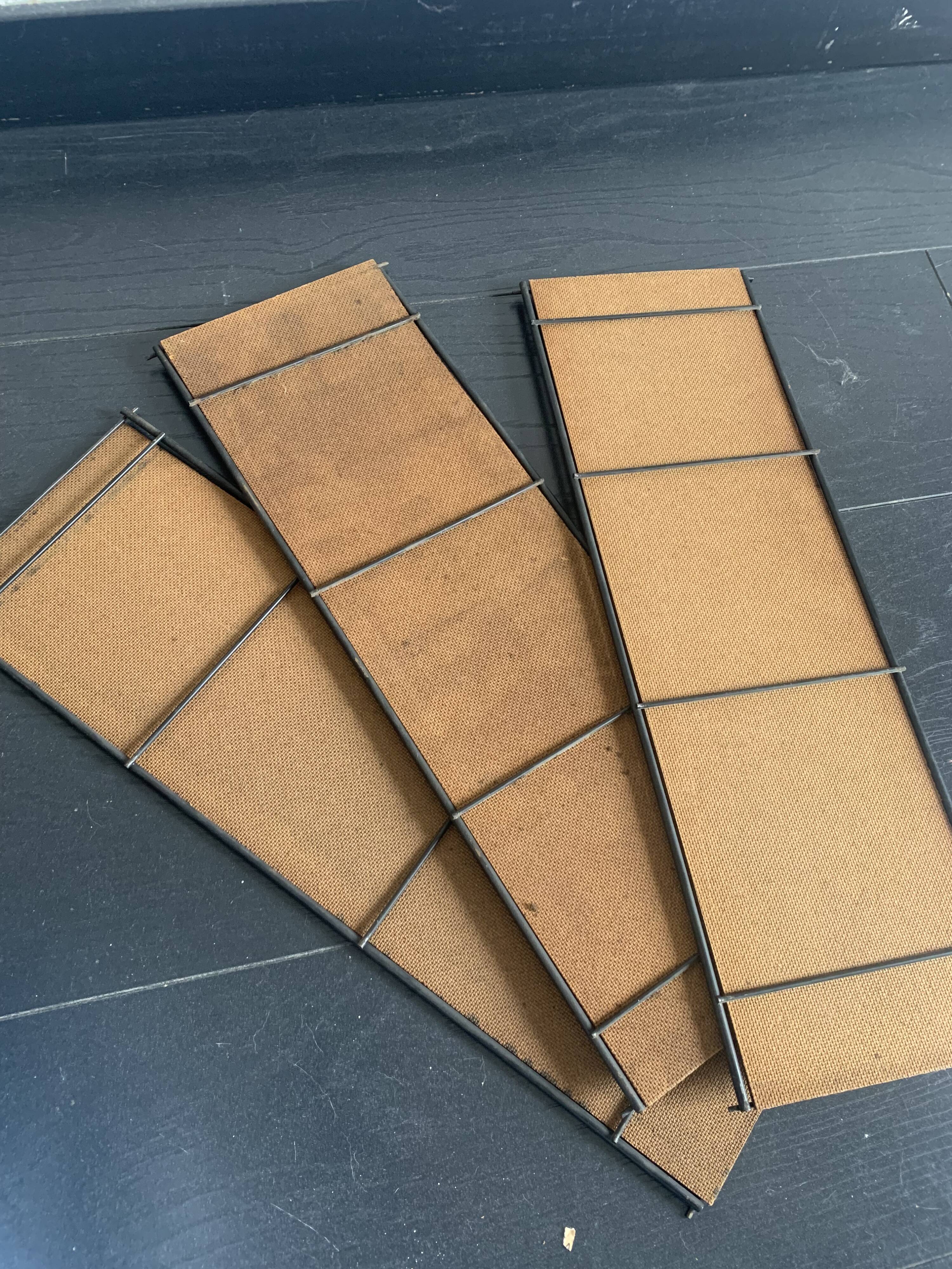 Vintage 1960 String wall shelf in gold wood - 60 x 50 cm