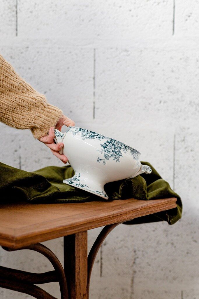 Curved wood bistro table