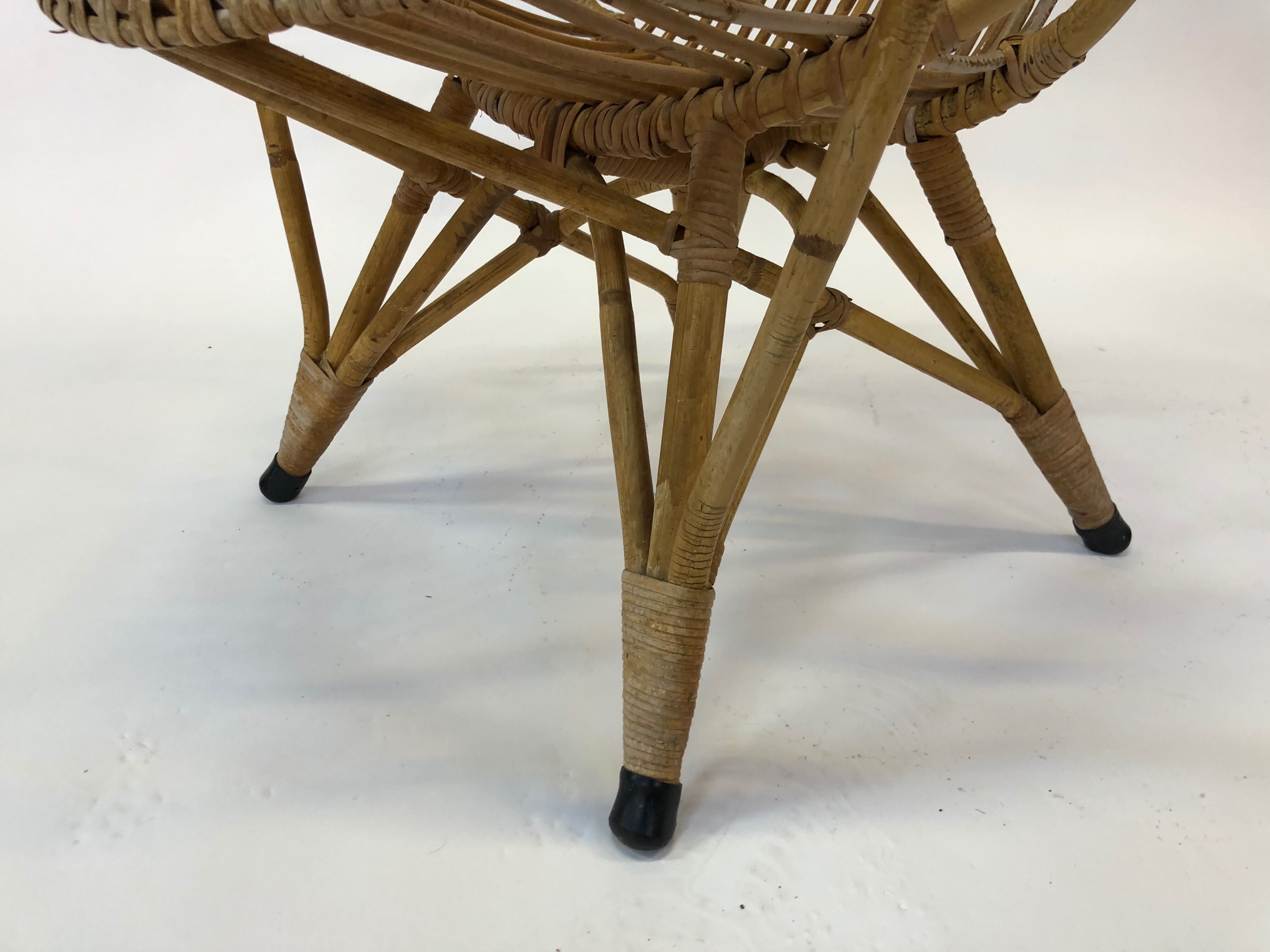 Rattan armchair by Rohe Noordwolde, 1960