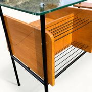 Bureau moderniste – Azzano Frères – dlg Jacques Hitier – Chêne, verre et fe
