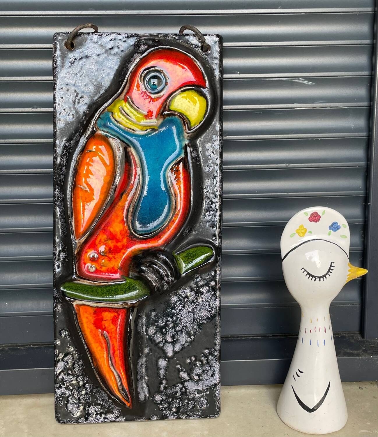 Vintage ceramic parrot