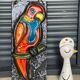 Vintage ceramic parrot