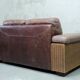 Italian Rattan and Leather Sofa, 1970s