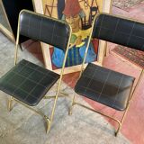 4 black Lafuma folding chairs - Vintage
